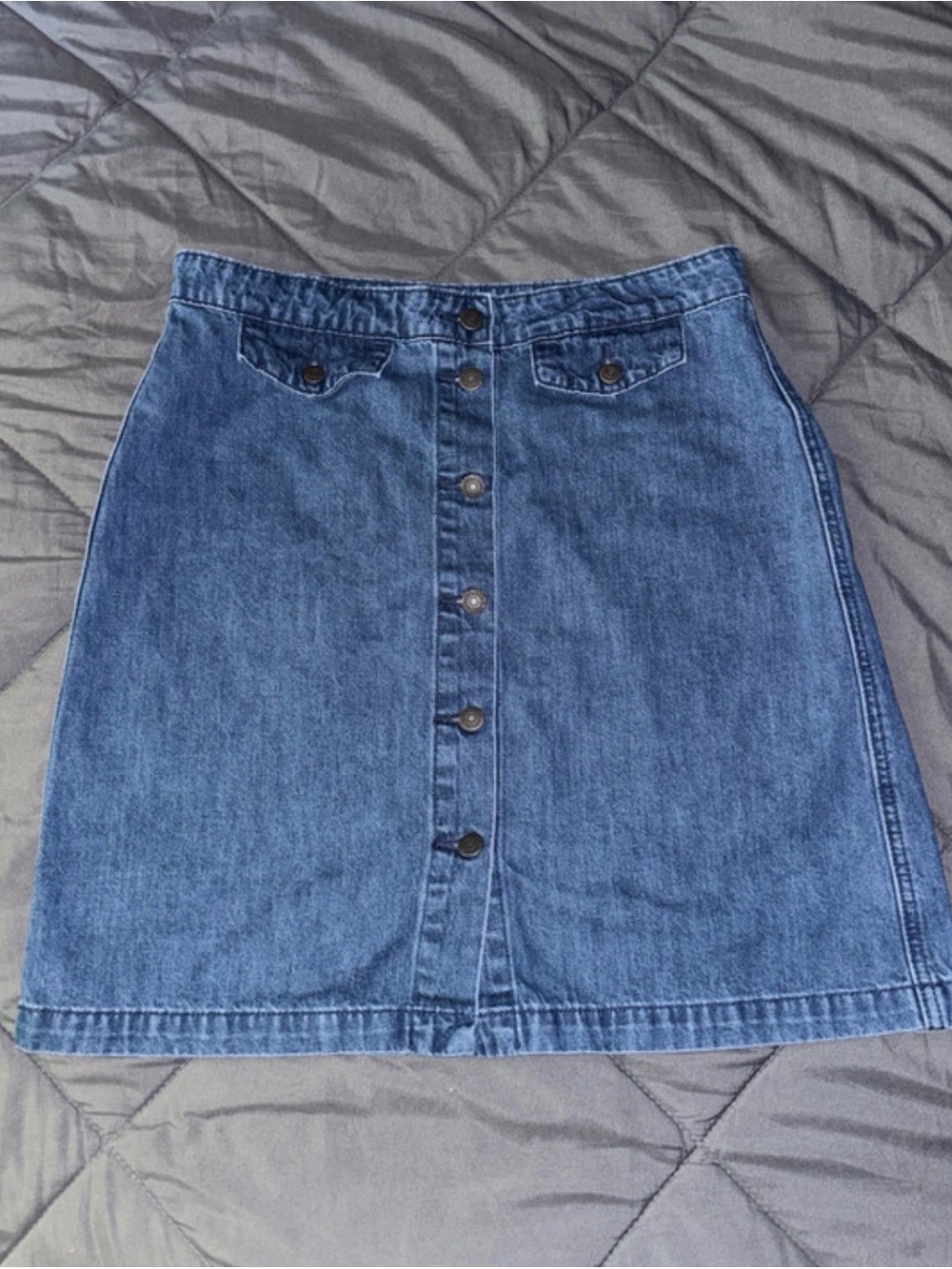 Old Navy Blue Button-Front Denim Mini Skirt